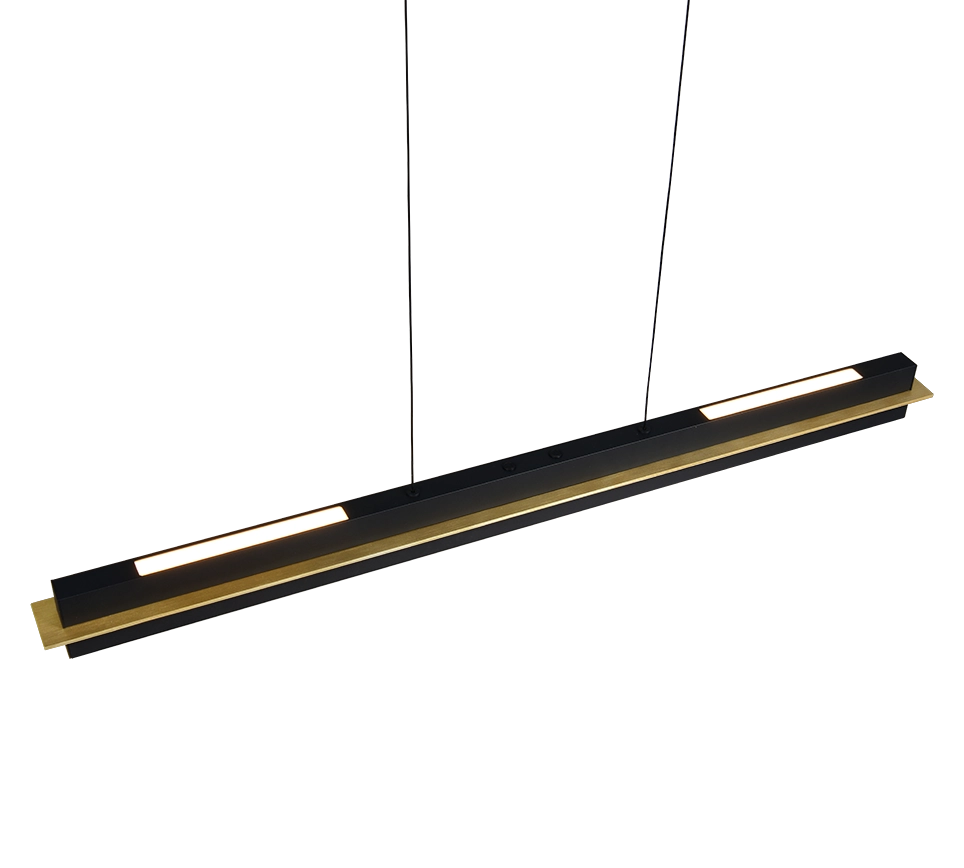 Lampada a sospensione LED, metallo, nero e oro, L 95 cm, Emerson