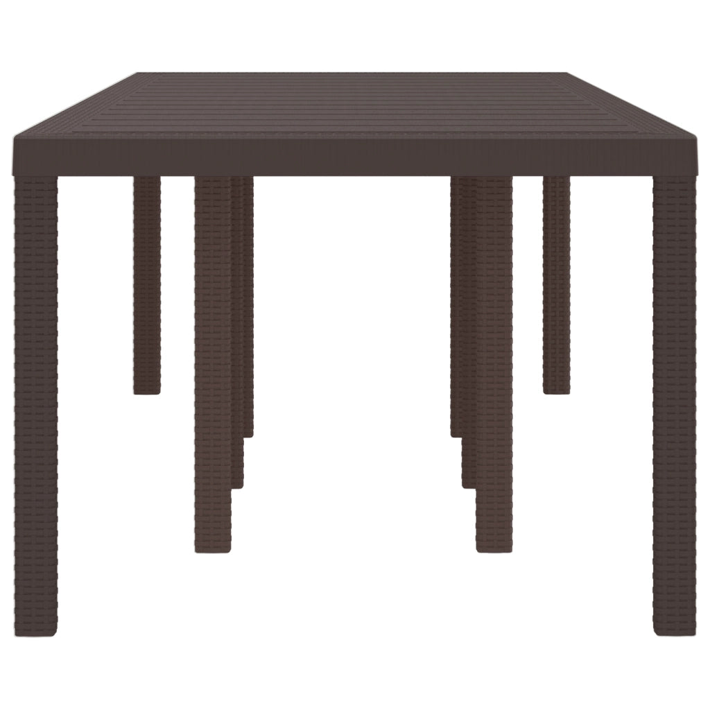 Tavolo da Giardino  Marrone 250x100x73 cm Poly Rattan
