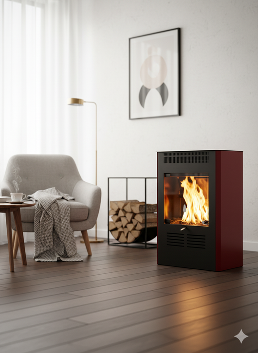 Stufa a Bioetanolo da Interno 3kW Karlsen Ruby New Bordeaux