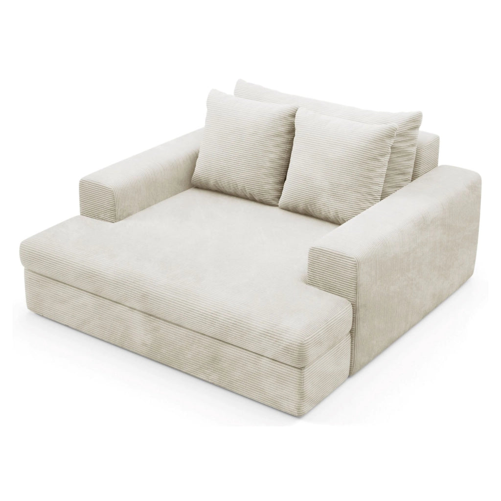 Comazzo, Divano Fisso 2 Posti Cuscini Sfoderabili, 162x167x86h cm Bianco Crema