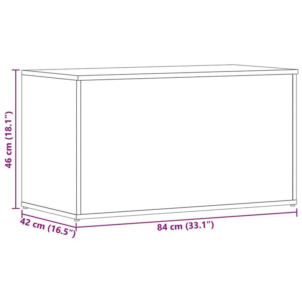 Storage Chest, Black, 84x42x46 Cm, Wood-based Material