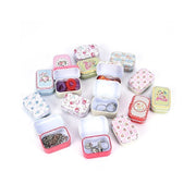 Trade Shop - Set 2 Scatole In Latta 8x5x2cm Mini Barattolo Scatola The Te Gioielli Pillole Bomboniera Confetti -