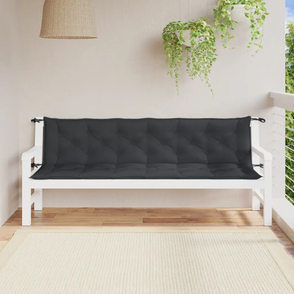 Cuscini Panca Giardino 2pz Antracite MÃ©lange 200x50x7cm Tessuto
