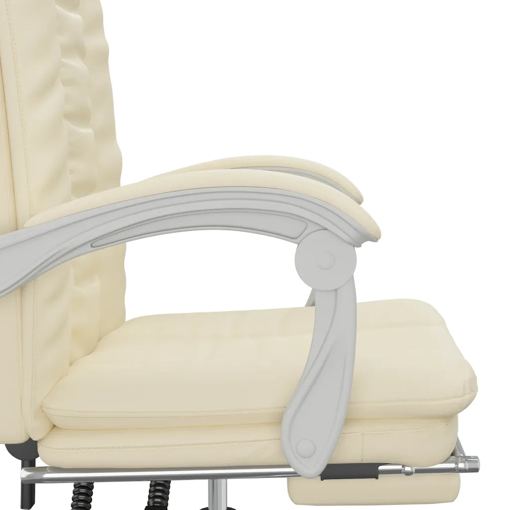 Poltrona da Ufficio Reclinabile Crema in Similpelle 349720