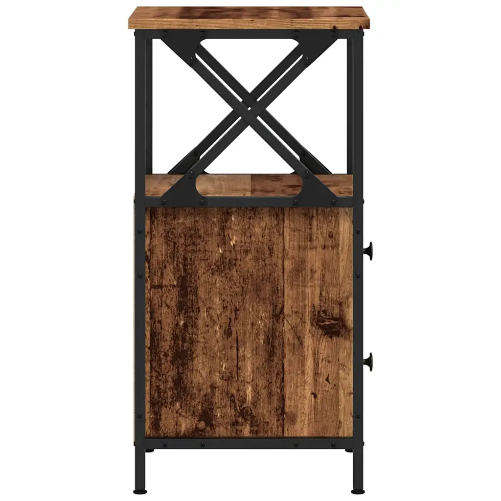 vidaXL Comodino Legno Antico 34x35,5x70 cm in Legno Multistrato