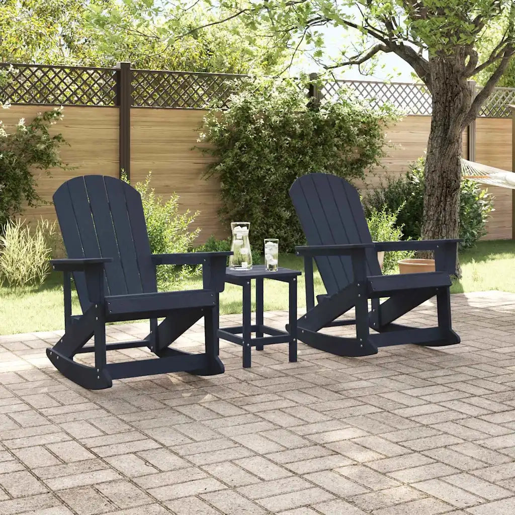 vidaXL Set Lounge da Giardino 3 pcs Blu marino HDPE