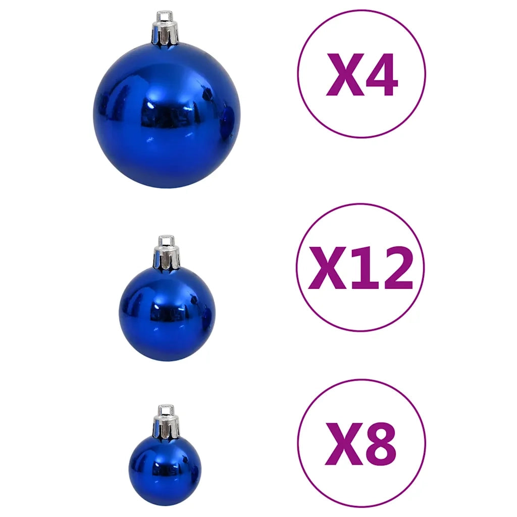 Set Palline di Natale 111 pz Blu in Polistirene 356118