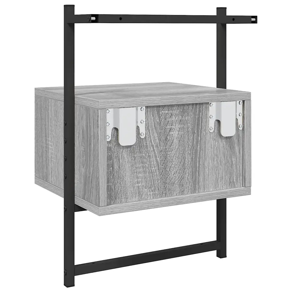 Comodino a Muro Grigio Sonoma 35x30x51 cm Legno Multistrato 833449