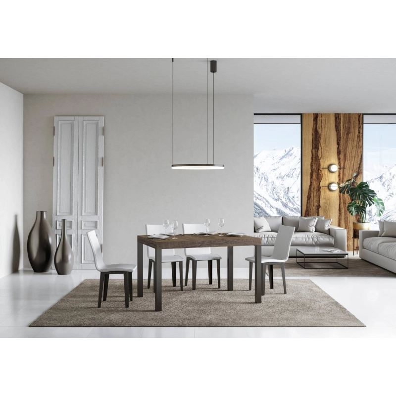 Tavolo allungabile 90x120/224 cm Everyday Premium telaio Antracite - Noce