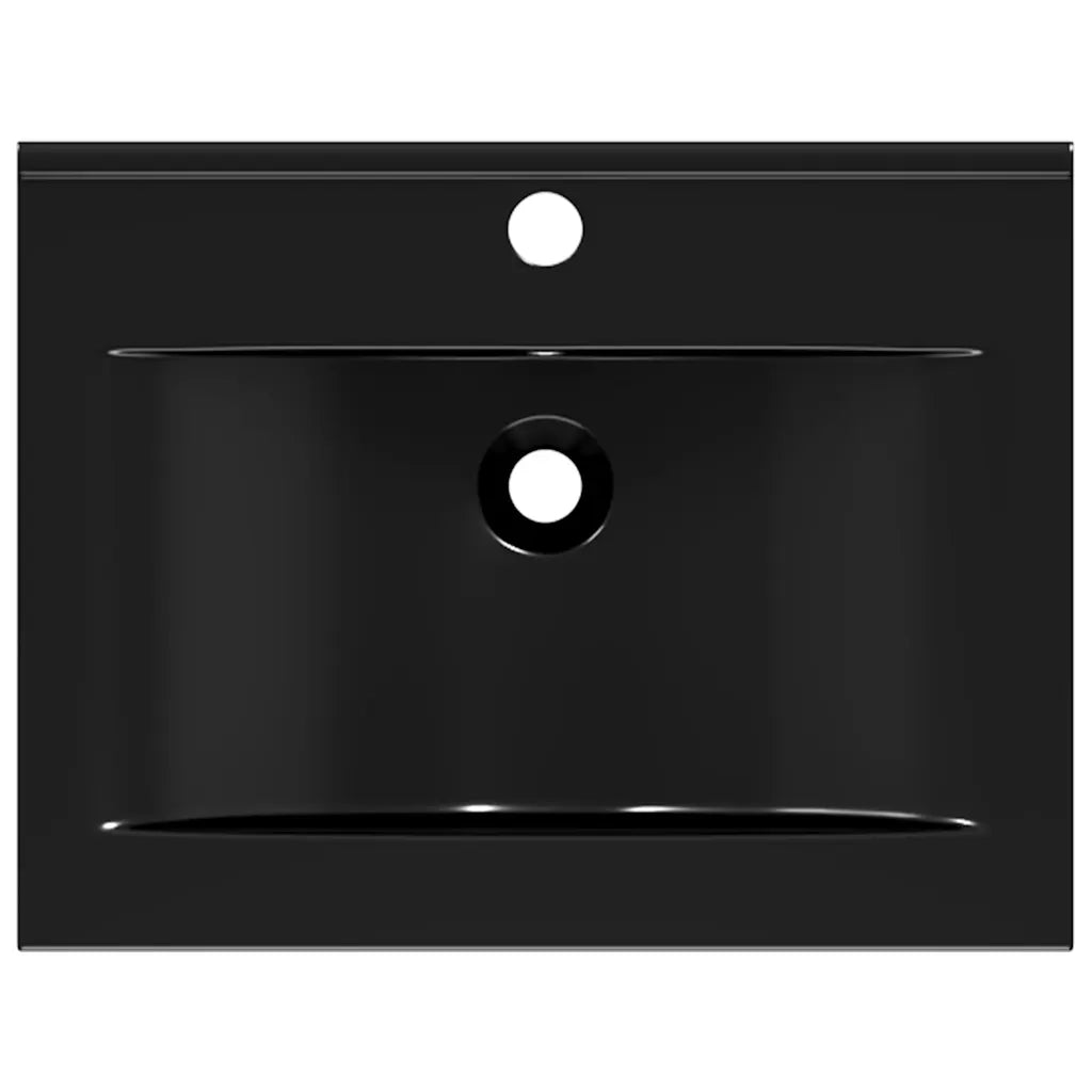 Lavello Bianco-Lavandino-Lavabo in Ceramica di Lusso con Foro Rubinetto 60x46 cm 511398