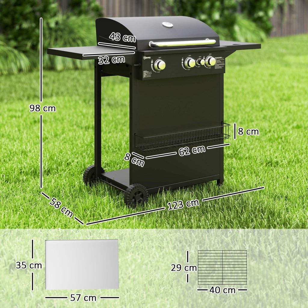 Barbecue a gas 3+1 bruciatori ¨C zephmum ¨C acciaio nero 9.5 kW