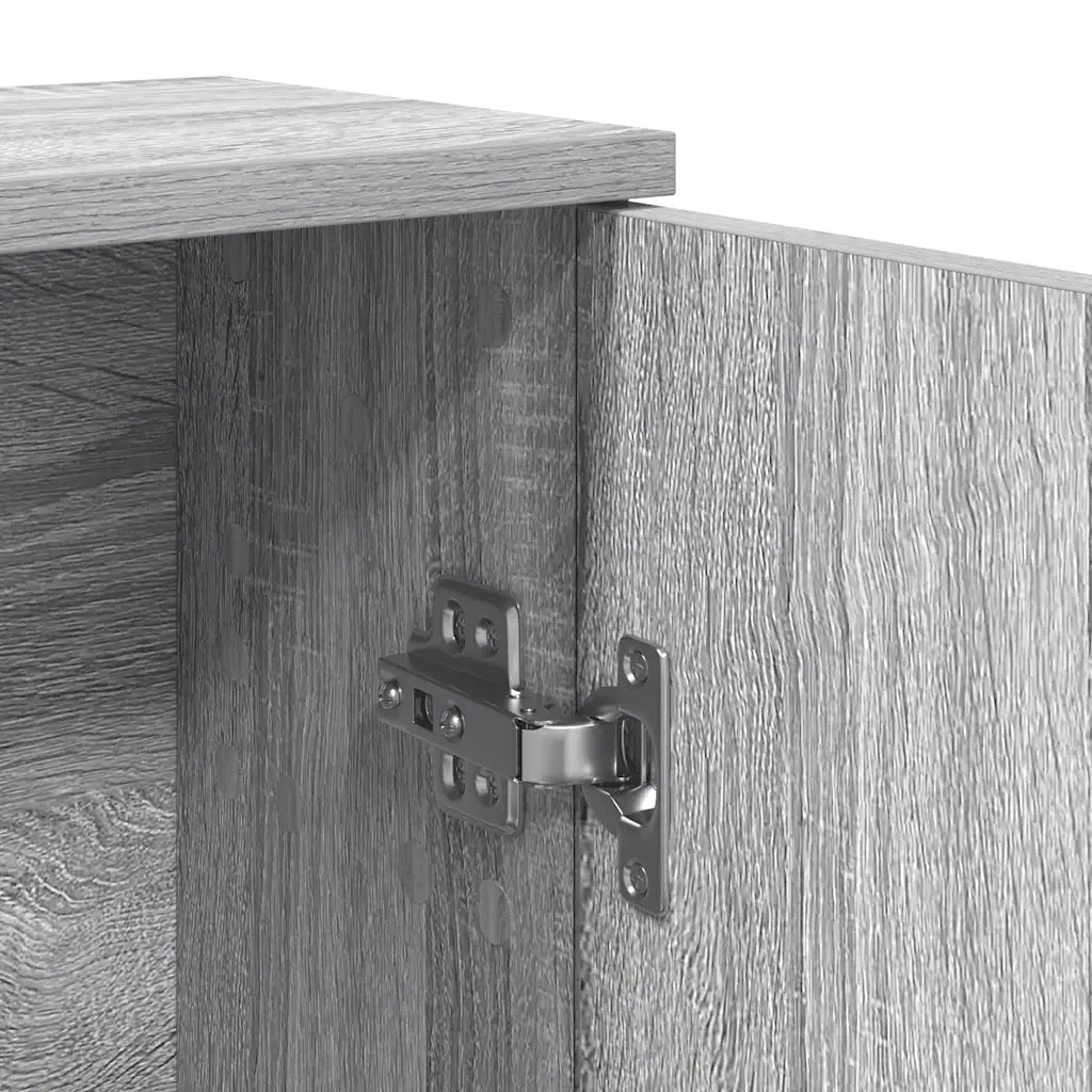 vidaXL Mobile da Bagno con Portarotolo Grigio Sonoma 39x22x90 cm
