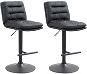 Set di 2 sgabelli da bar Damar in ecopelle nera 1