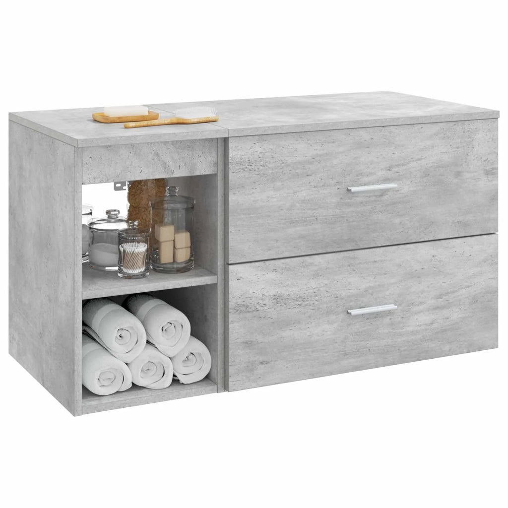 Set di mobili per il bagno 2 pcs Grigio Cemento 3403939