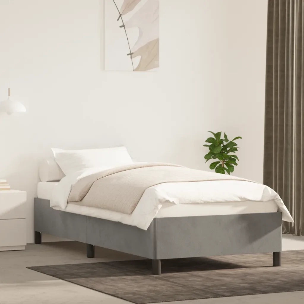 Giroletto senza Materasso Grigio Chiaro 90x190 cm Velluto 347294
