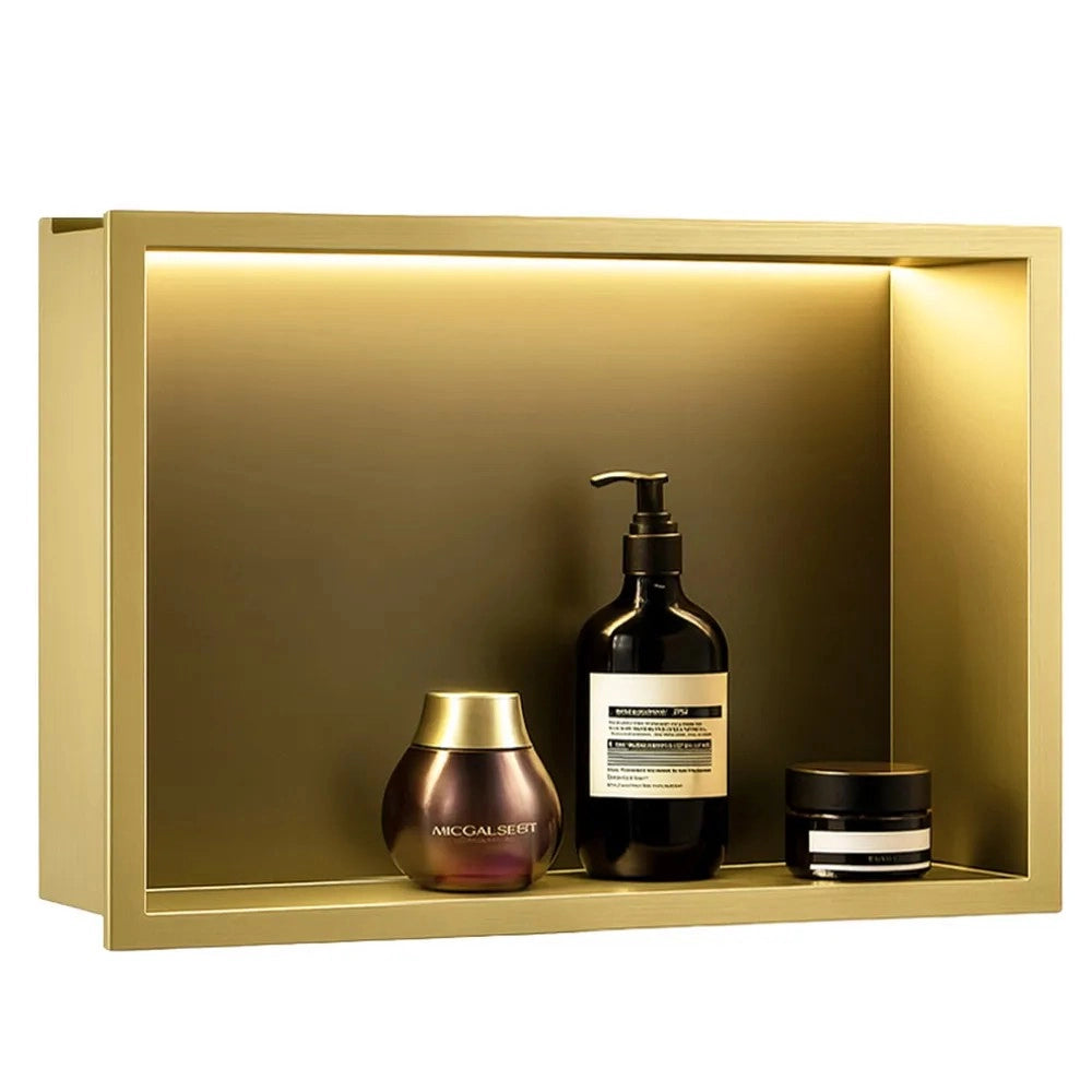 Mensola Bagno Led 30x45 Brush Gold