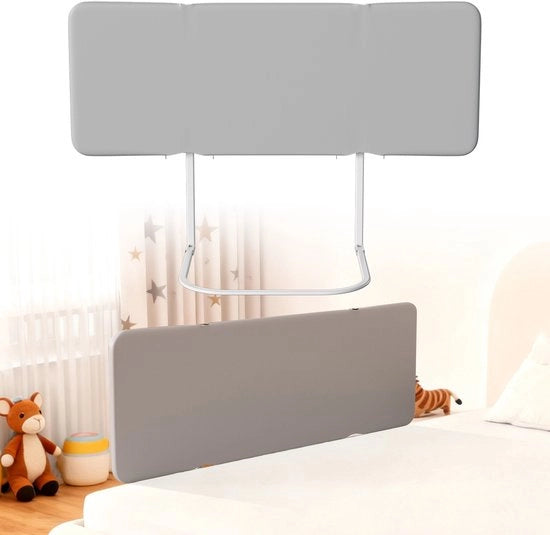 Barriera di sicurezza per lettini pieghevole, 2 pezzi, 120 cm, altezza regolabile 8-30 cm, protezione di uscita senza montaggio