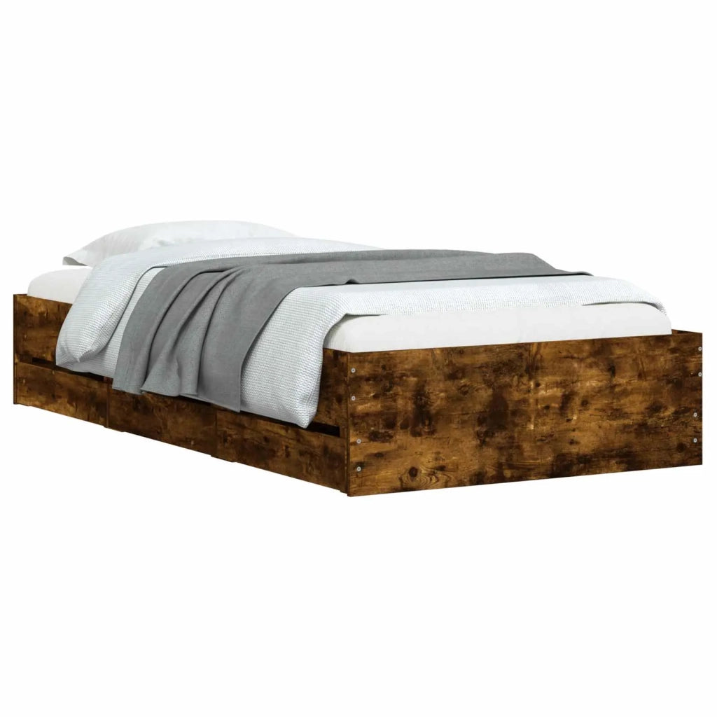 Telaio del letto con storage Rovere Fumo 80 x 200 cm 3429607