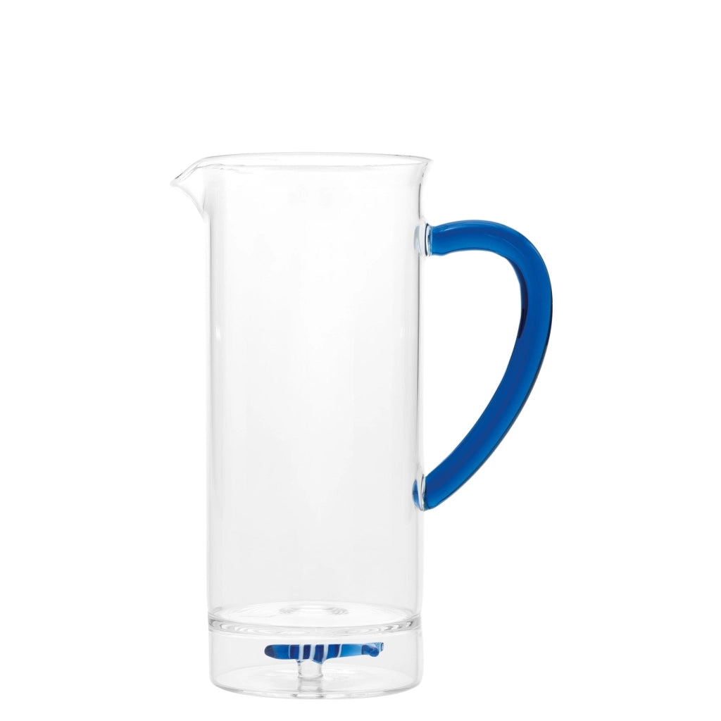 Zafferano Caraffa Teca Mare Collezione Artigianale in Vetro Borosilicato con Decorazione Sardina a Doppiofondo per Servizio Tavola Elegante