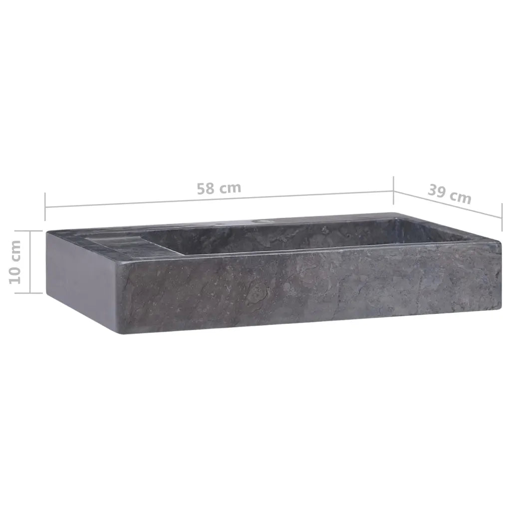 Lavandino Nero 58x39x10 cm in Marmo cod mxl 52150
