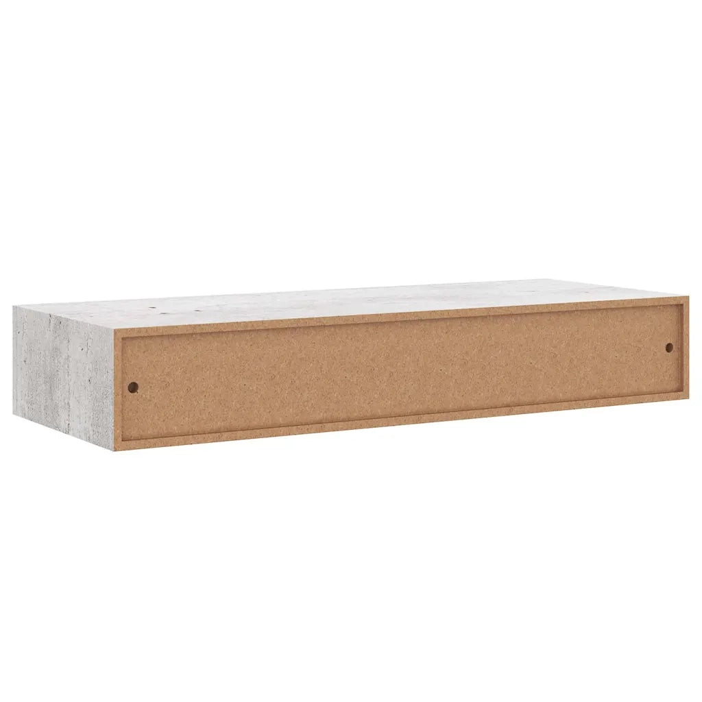 Scaffale con Cassetti da Parete Grigio Cemento 60x23,5x10cm MDF 330265