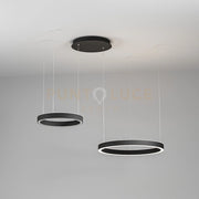 CRISEIDE S/2D - LAMPADARIO A SOSPENSIONE 2 LUCI LED 3000K 3000LM 60W(25W+35W) DIMNERABILE  NERO