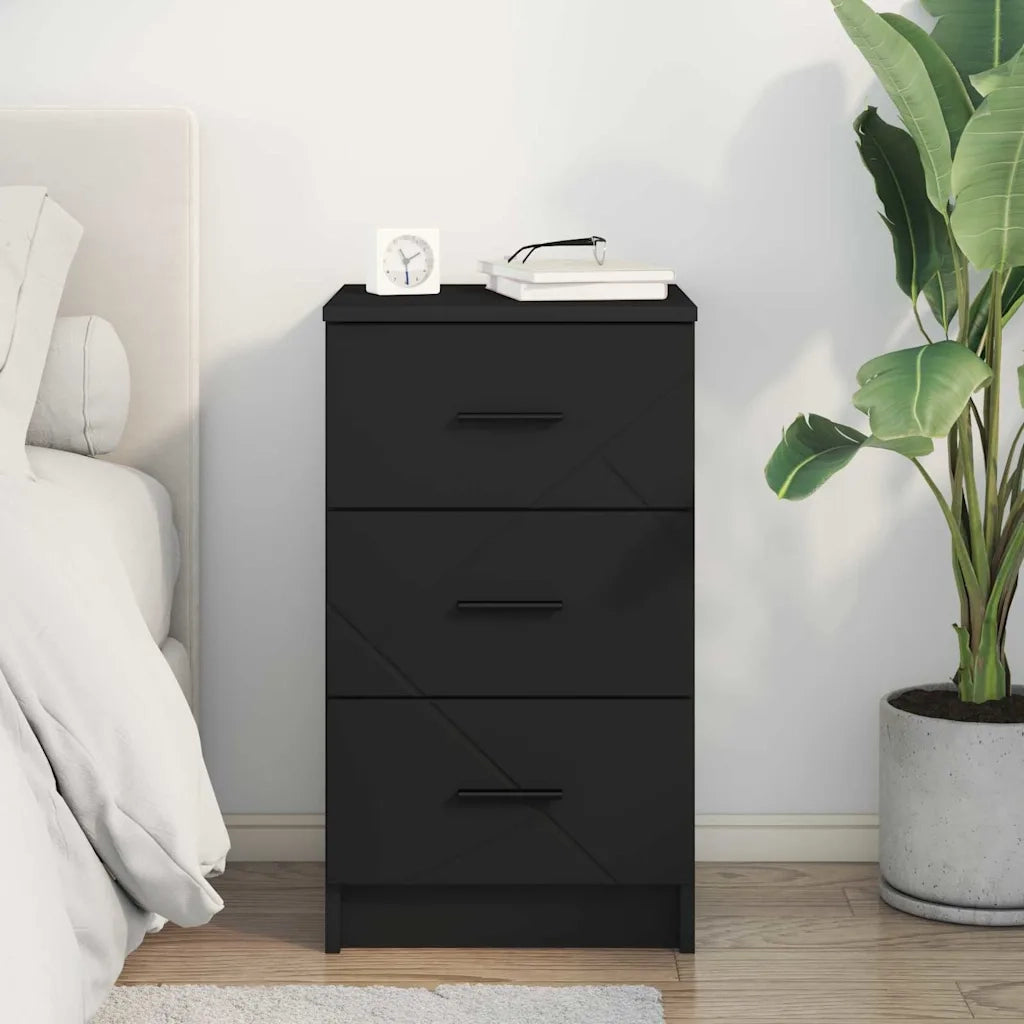Armadio da Notte Nero 38 x 38 x 66 cm Legno multistrato 883375