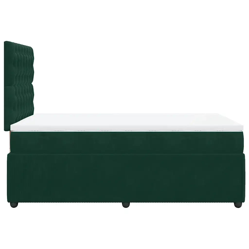 vidaXL Giroletto a Molle con Materasso Verde Scuro 120x190 cm Velluto