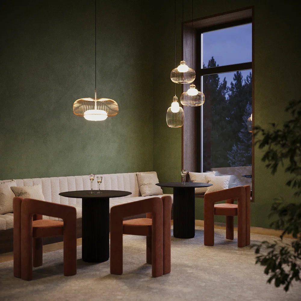 Maytoni Sospensione Contemporanea Levitation 1 luce G9 ottone metallo vetro
