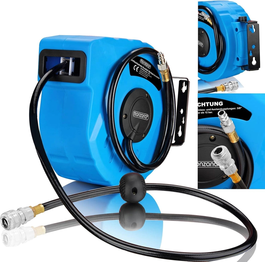 Set di accessori 3 pezzi compressore aria compressa Pistola per il soffiaggio manometro Tubo spirale 5m bloccacavo