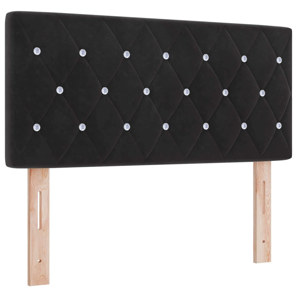 Letto box spring con materasso Nero 100 x 200 cm Velluto 3450652