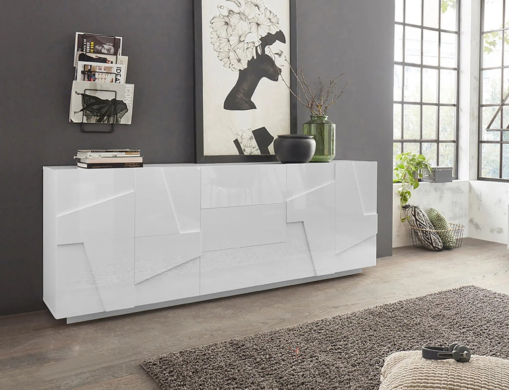 Mobile PING L 224.1 x H 86 x P 44.2 cm bianco lucido