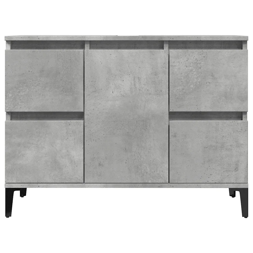 Set Mobili da Bagno | Armadio da bagno 3 pz Grigio Cemento in Legno Multistrato