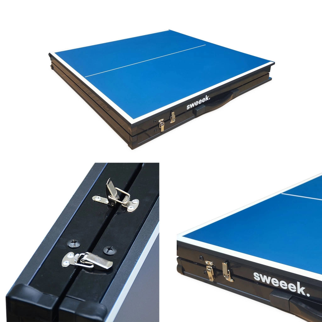 Mini tavolo da ping pong per interni pieghevole con 4 racchette e 6