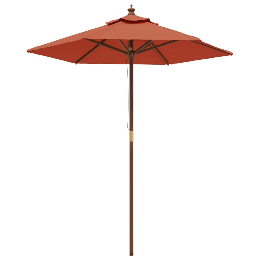 Ombrellone da giardino con palo in legno color terracotta 196 x 231 cm 02_0008362