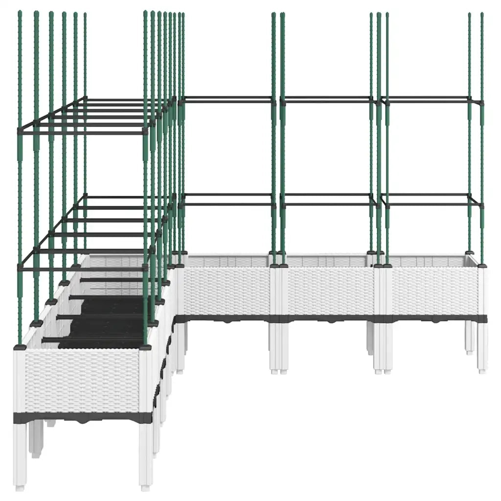 Fioriera da Giardino con Traliccio Bianco 200x160x142,5cm in PP 367974