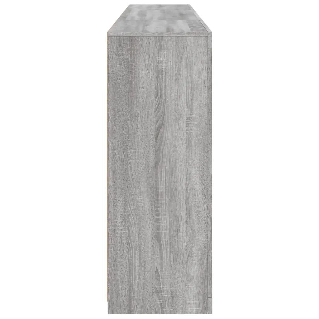Credenza con Luci LED-Buffet-Armadio da cucina Grigio Sonoma 202x37x100 cm