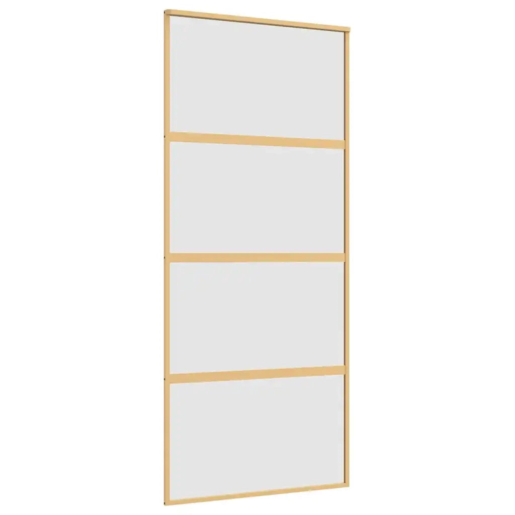 Porta Scorrevole Dorata 90x205 Vetro Smerigliato ESG Alluminio 155182