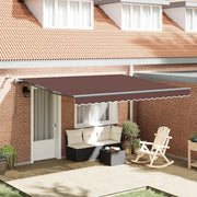 vidaXL Tenda da Sole Retrattile Automatica con LED Marrone 400x300 cm