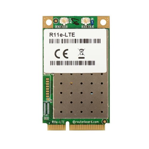 Mikrotik 2g/3g/4g/lte minipci-e card with 2 x u.fl connectors for bands 1/2/3/5/7/8/20/38/40 - R11E-LTE
