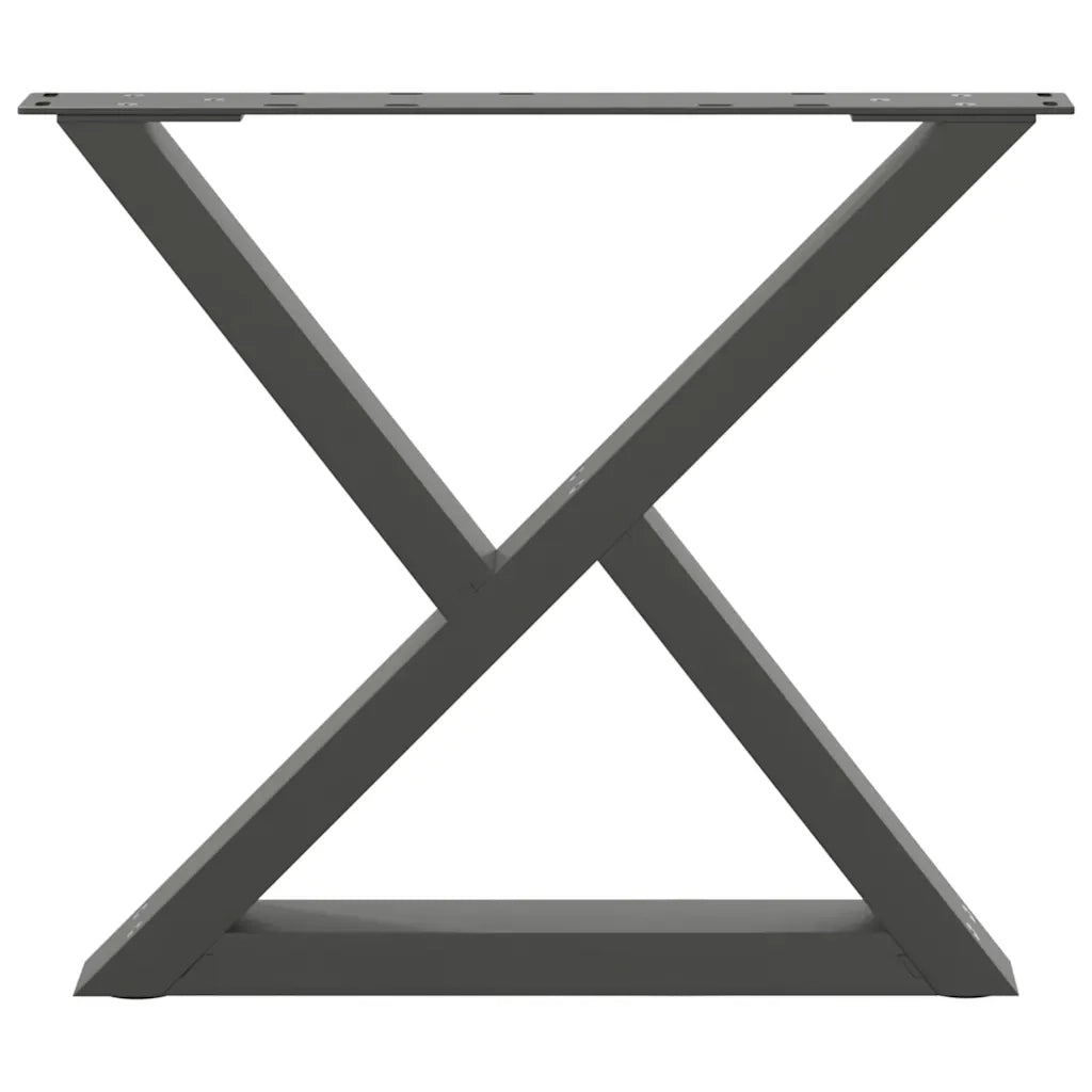 vidaXL Gambe per tavolino 2 pz Antracite 60x(42-43,3) cm Acciaio