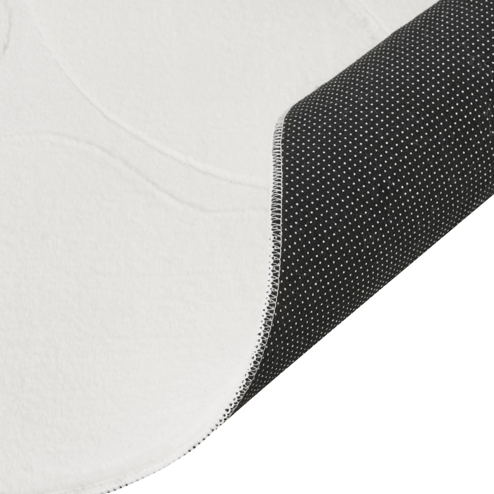 Tappeto decorativo rettangolare in jacquard, 160 x 160 cm, bianco sporco design elegante