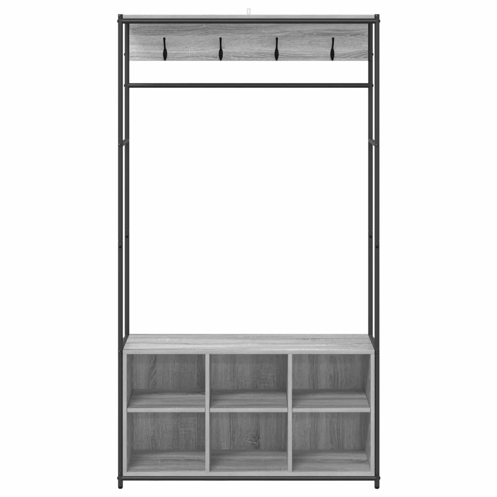 Appendiabiti con panca per scarpe Sonoma grigio 8012035