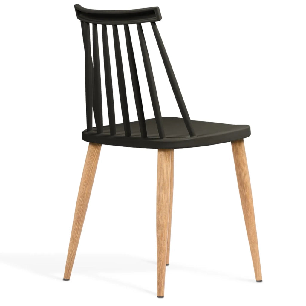 IDMarket - Set di 4 sedie da pranzo LILY nere