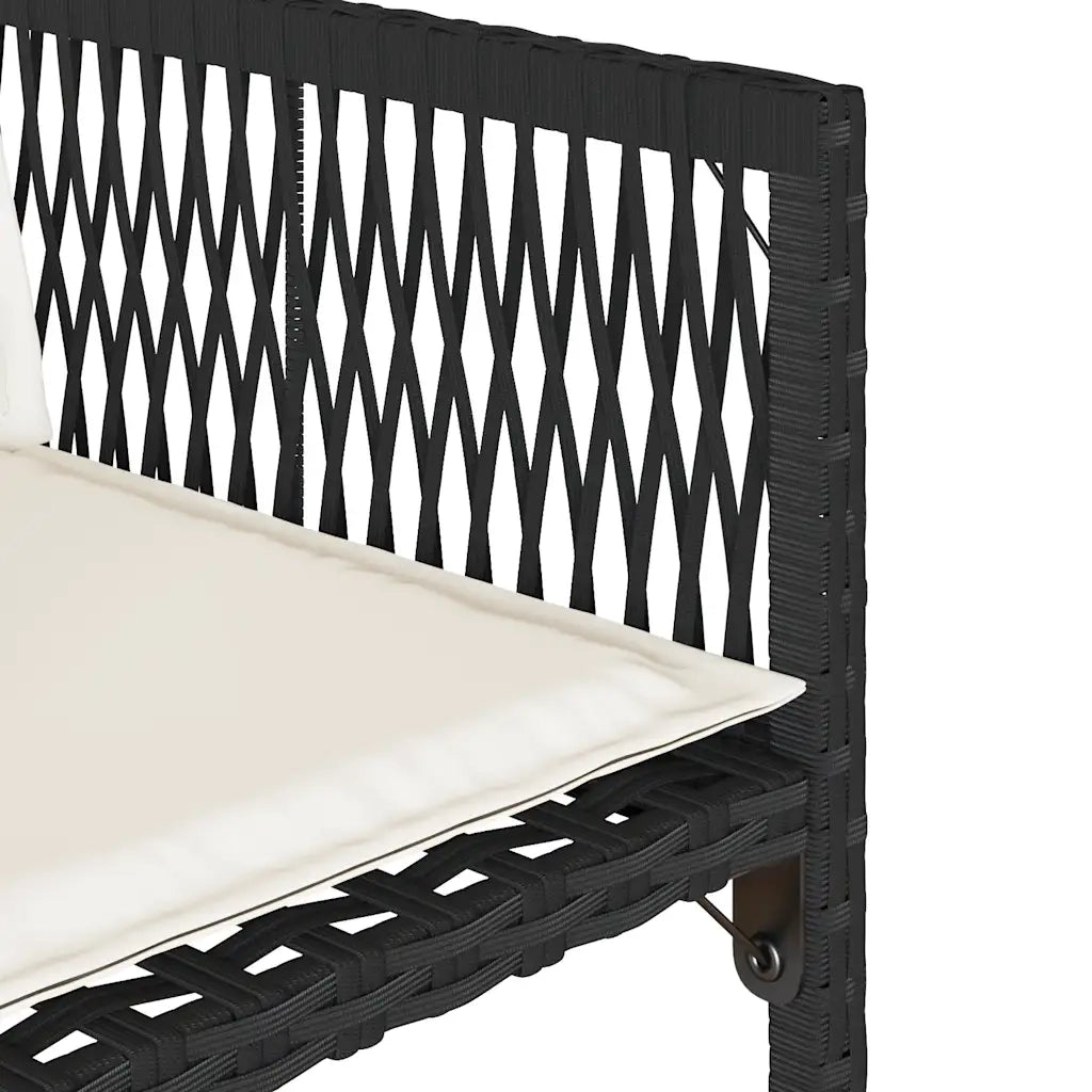 vidaXL Sedie da Giardino con Cuscini 4 pz Nere in Polyrattan