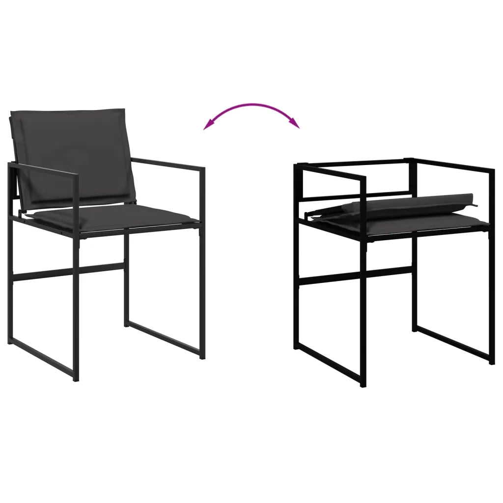 vidaXL Set da Pranzo da Giardino 13 pz con Cuscini Nero in Textilene