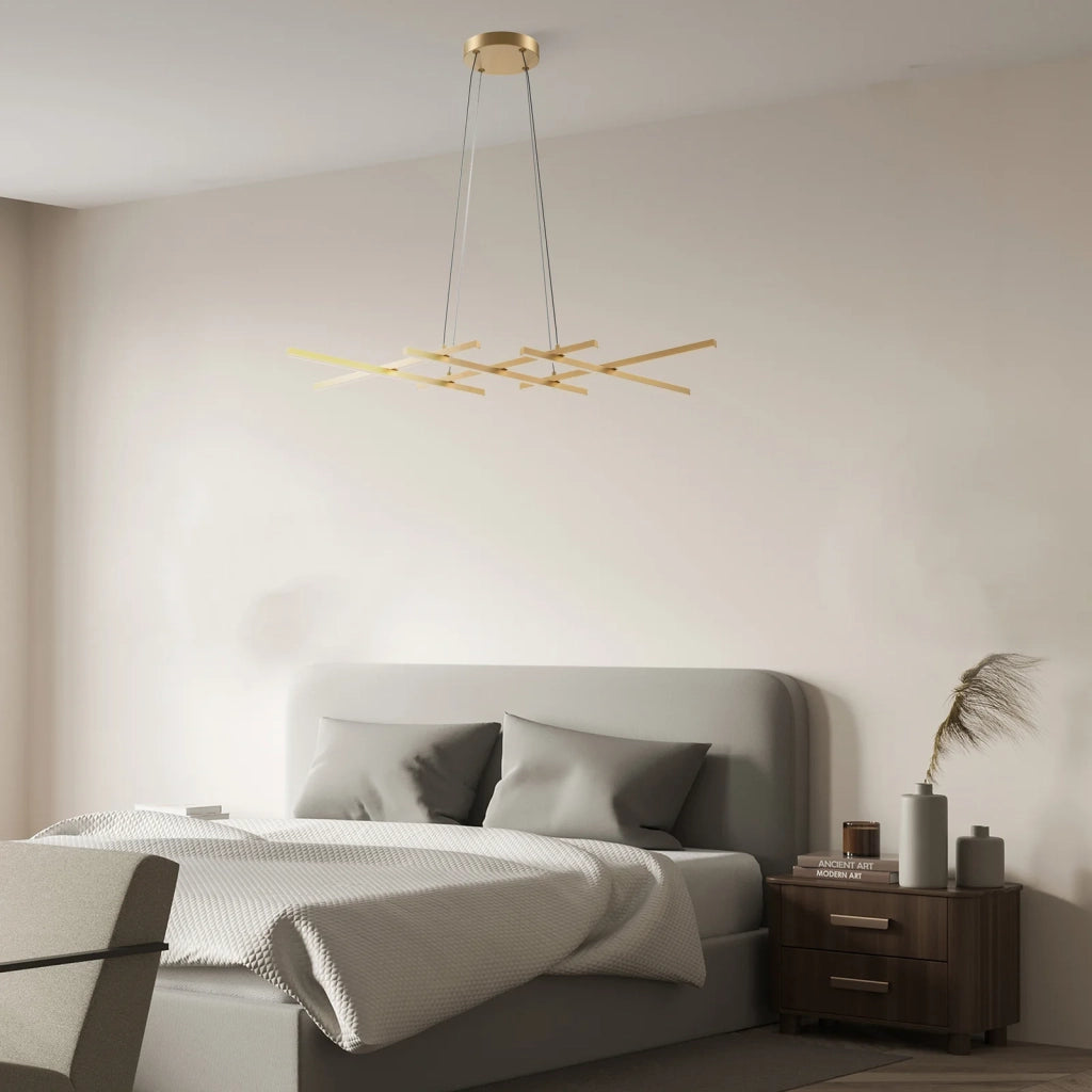 Maytoni Lampadario moderno Halo 6 luci LED integrato ottone alluminio