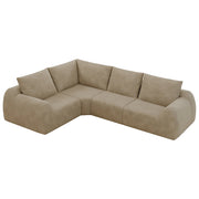 Divano lineare senza montaggio - in tessuto chenille imbottito in schiuma - khaki
