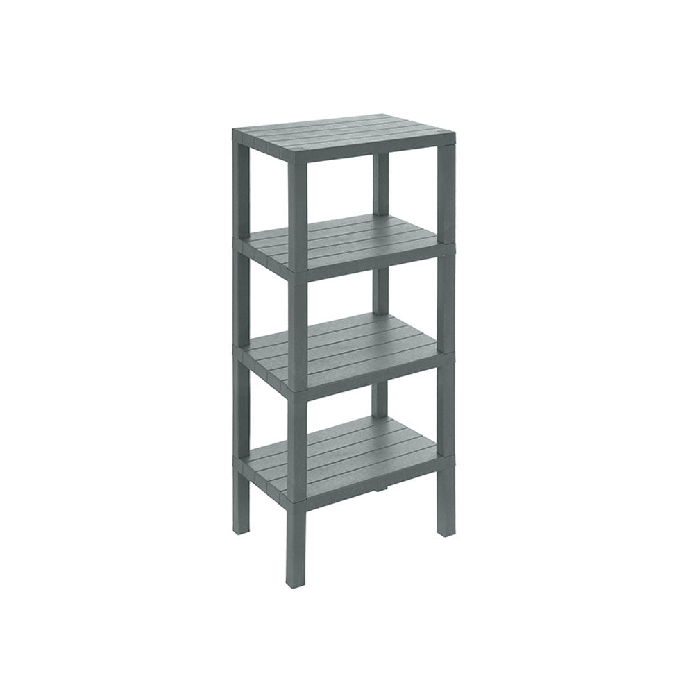 Colonna Bagno Scaffale 4 Ripiani Plastica Feridras Woody Colore: Grigio