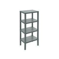 Colonna Bagno Scaffale 4 Ripiani Plastica Feridras Woody Colore: Grigio